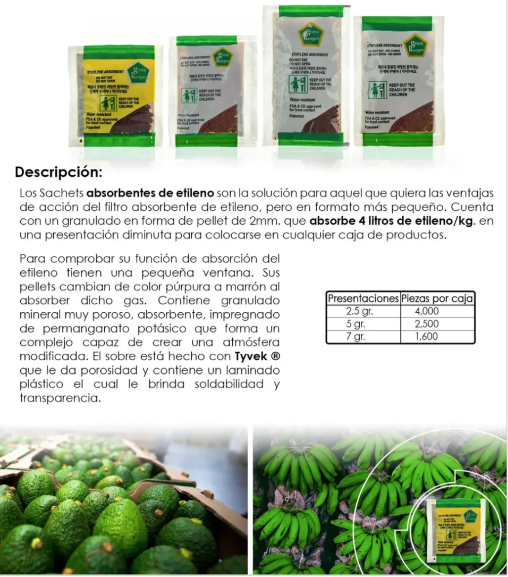 Retrasa Maduración 250 Sachets 5gr Absorbentes De Etileno