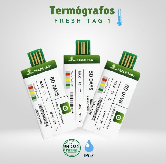 Termógrafo Digital Usb Desechable 60 Días 5 Piezas